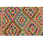 Tapis en laine bleu/vert/beige 4 pi 2 po x 6 pi 2 po noué la main one-of-kind Doorfield
