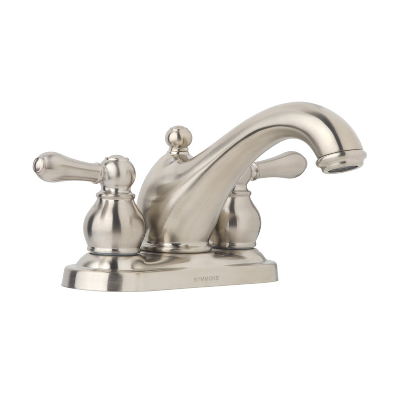 Allura Centerset Two Handle Bathroom Faucet with Drain, Satin Nickel