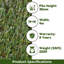 Bronti 35mm Premium Quality Artificial Grass, Fake Grass For Patio-4m(13'1") X 4m(13'1")-16m²
