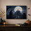 Art mural sur toile gothique Haunted Mansion Under Full Moon-603260469