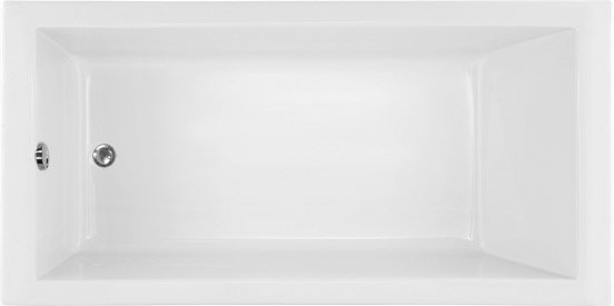 Rhine 60'' L Bathtub, Polished White, Satin Nickel, Left