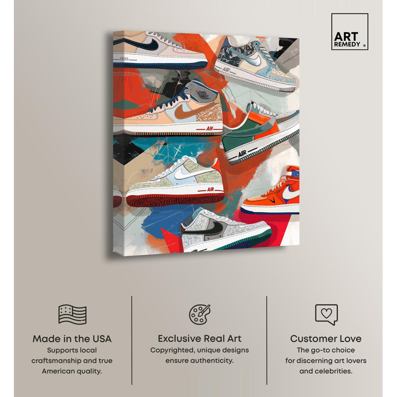 Trendy Sneaker Art Collage on Wrapped Canvas, 30" x 24"