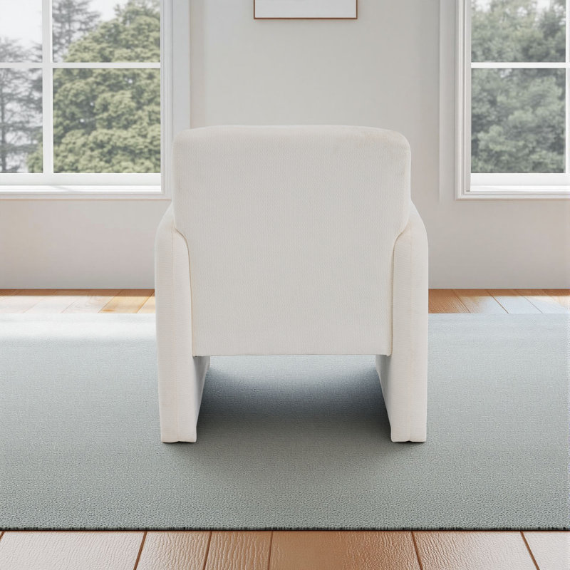 Fauteuil d'appoint rembourré de 28,74 po de largeur, Blanc, 1