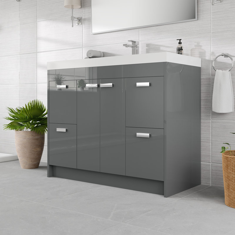 Ensemble de meuble-lavabo simple 42 po Wauconda, Gris