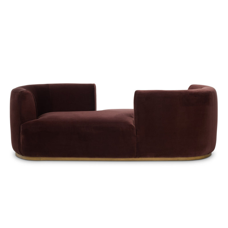 Deandra Velvet Chaise Lounge, Surrey Plum