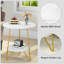 Table de bout ronde en faux marbre 18,7 po