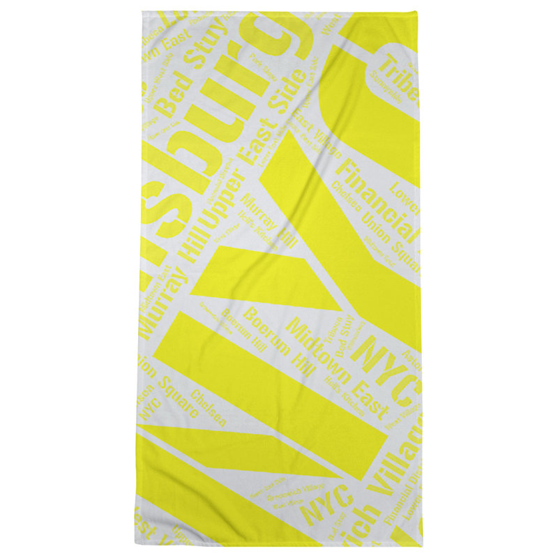Bath Towel, Yellow, Microfiber, New York