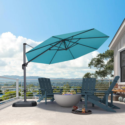 132'' Cantilever Blue Umbrella without Base