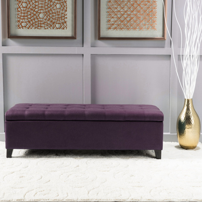 Tissu mauve avec rembourrage confortable - Tissu, pin, contreplaqué pour le siège de rangement de détente et pin compact, fabriqué