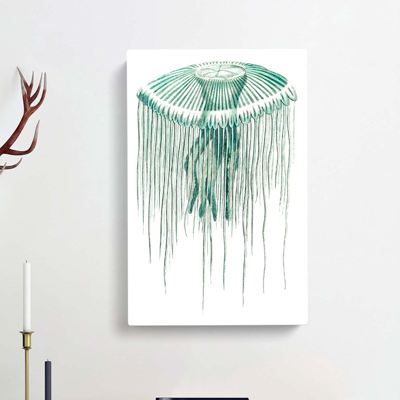 Green Jellyfish by George Shaw - Wrapped Canvas, 60cm H x 40cm W x 3cm D