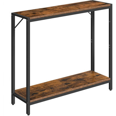 Console Table, 2-tier Entrance Table, Behind Sofa Table, Industrial Style, Sturdy And Stable, For Living Room, Entryway, Foyer, Corridor, Office, Rustic Brown And Black