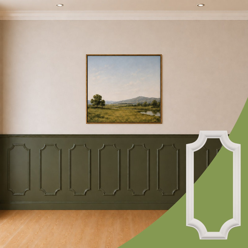 Ashford Molded Classic Wainscot Wall Panel, 28" H x 12" W x 0.5" D, Scalloped Panel