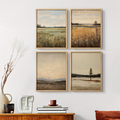 Vintage Landscape XVIII  Framed Print - Set of 4