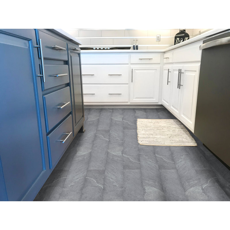 Peel and Stick Floor Tile,Self-adhesive Vinyl Flooring, Gris pierre