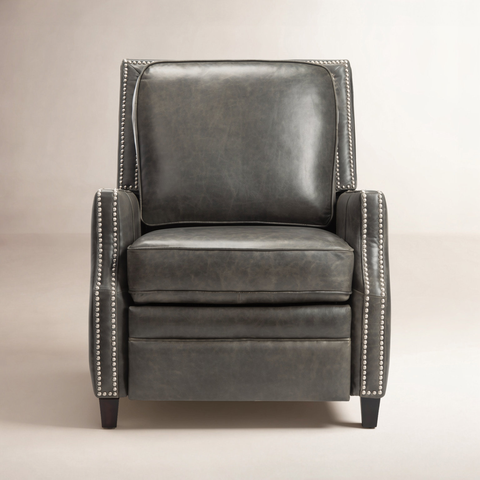 Lavanda Recliner, Trends Aged Black Genuine Leather