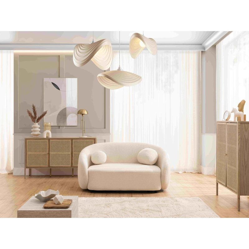 Roundi Boucle Sofa, 2, Cream White