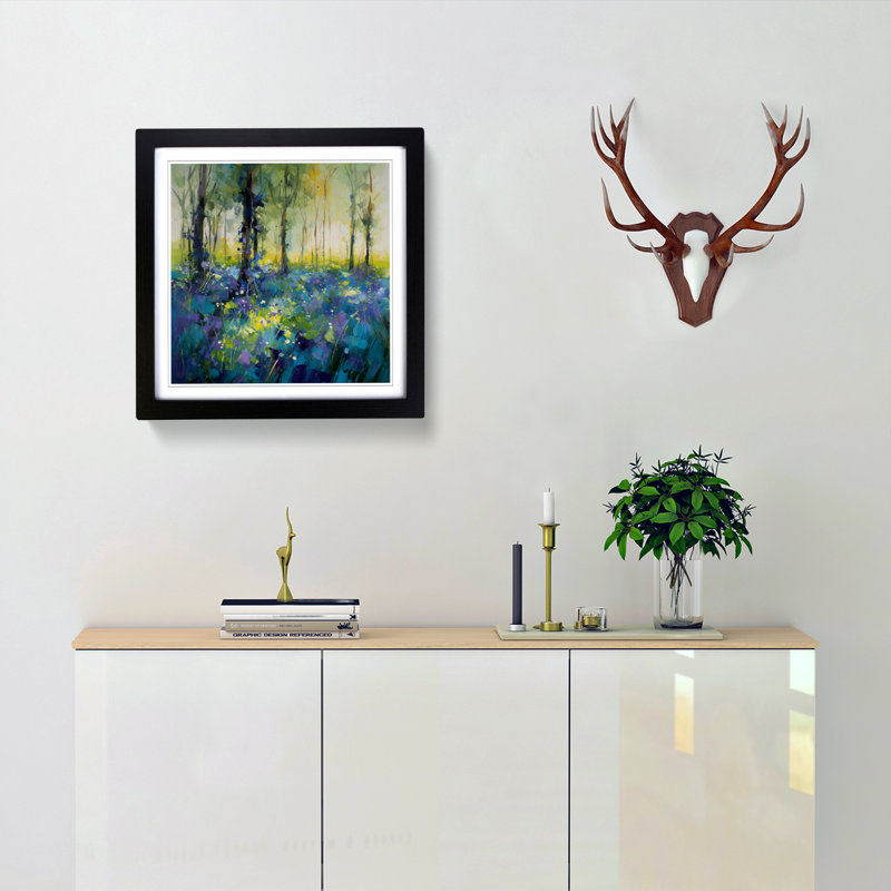 Single Picture Frame Print on Wood, Black
