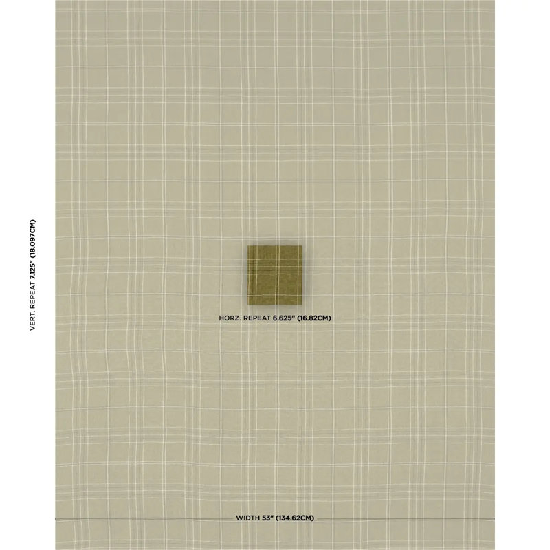 Nils Plaid Linen Fabric, White