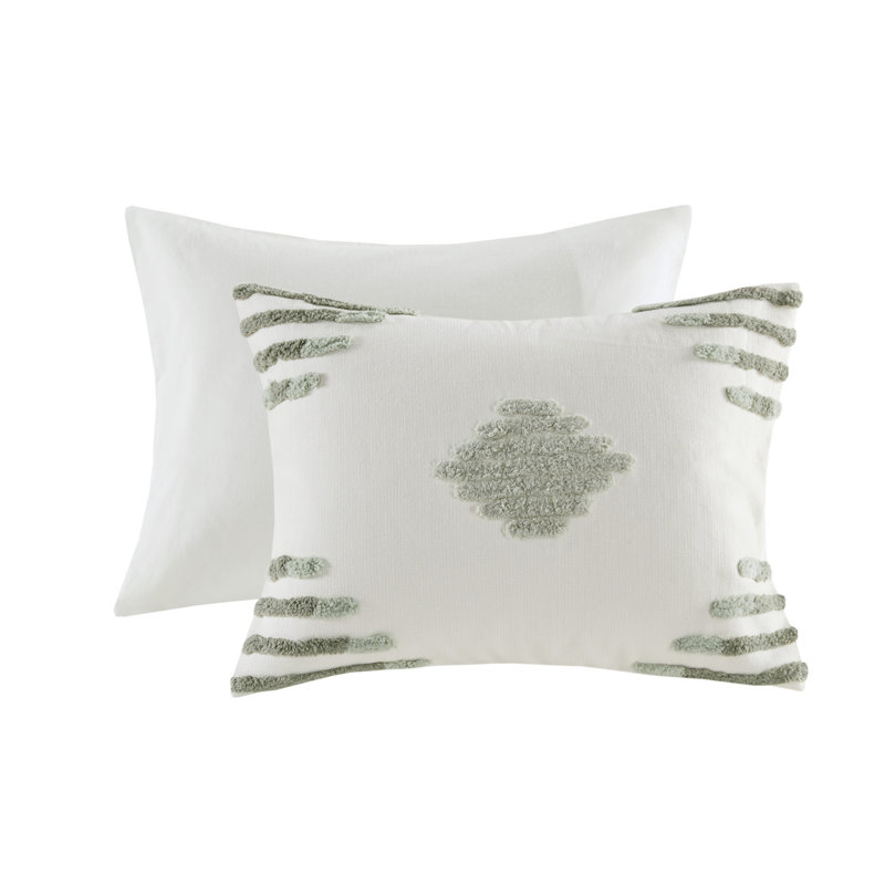 Tahli 3 Piece Cotton Blend Chenille Duvet Cover Set, Full/Queen Duvet Cover + 2 Standard Shams