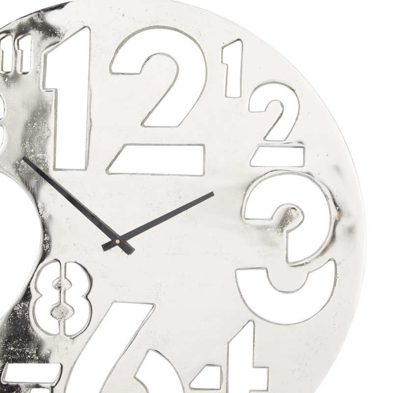 Très grande horloge murale 23 po Aleli, Argent