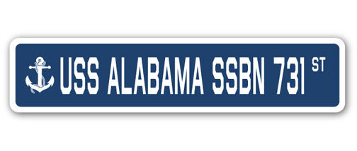 Plaque de rue Alabama Ssbn 731 en plastique robuste 6 po x 24 po