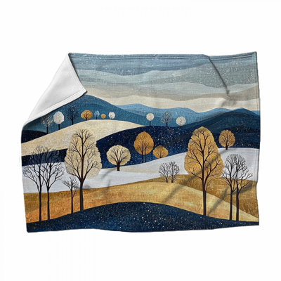 Landscape Fleece Throw Blanket - Nature Throws for Sofas or Beds