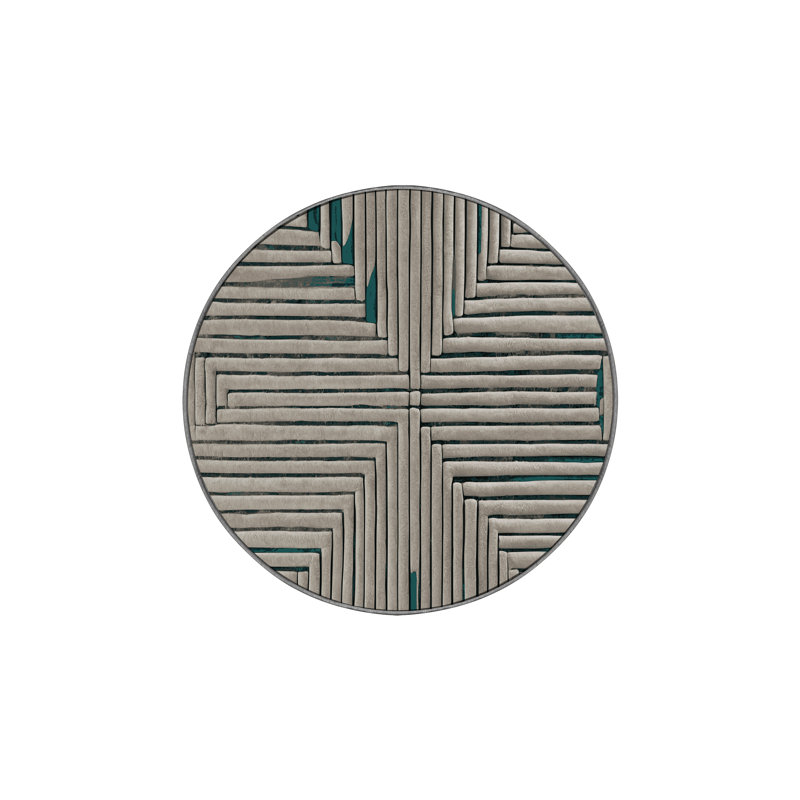 Machine Washable Gray Area Rug GSIX03629, Round 5'