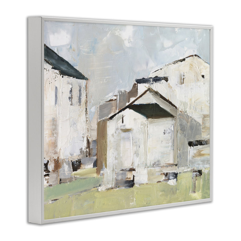 «Brushed Farm House», art de la giclée encadrée par Ethan Harper, H 11 po x l 14 po, Giclée encadrée blanc bord de mer