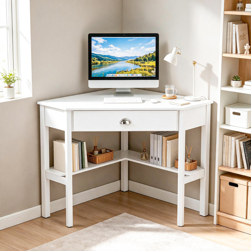Bureau en coin Aust, Blanc