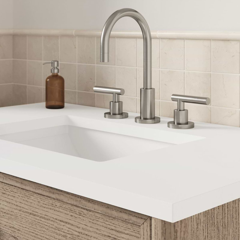 TileBar Studio Vanities Ashford Vanity with Top, 36" W, White Quartz