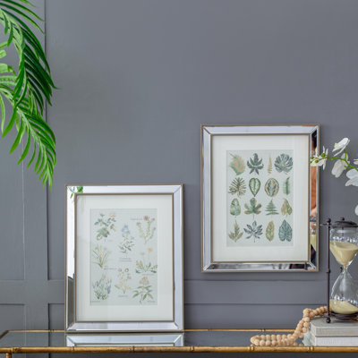 Mirror Framed Wall Art on Mellow Golden Tint Background