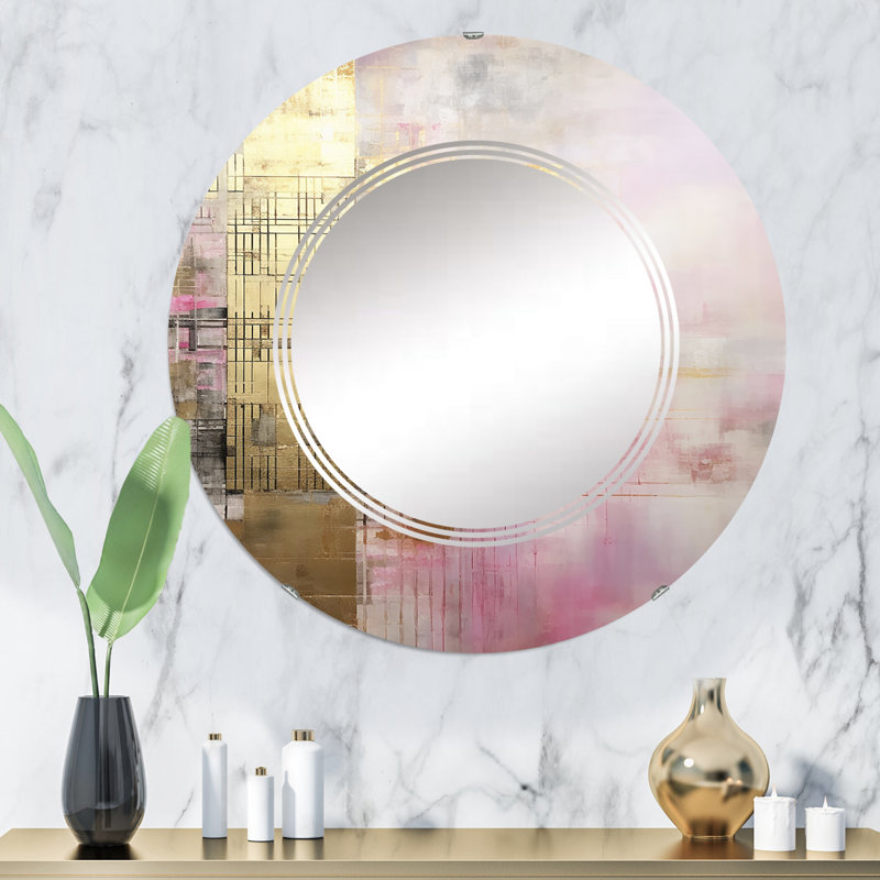 Molyneux - Miroir mural rond moderne, 32 po x 32 po