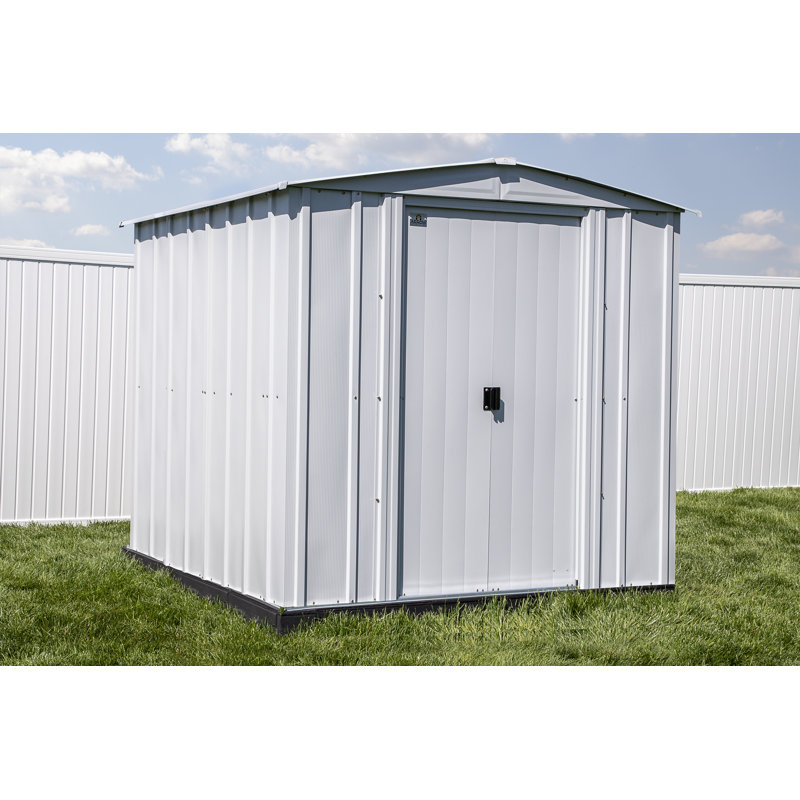 Arrow Classic Steel Storage Shed, 6 ft. W x 7 ft. D, Light Gray