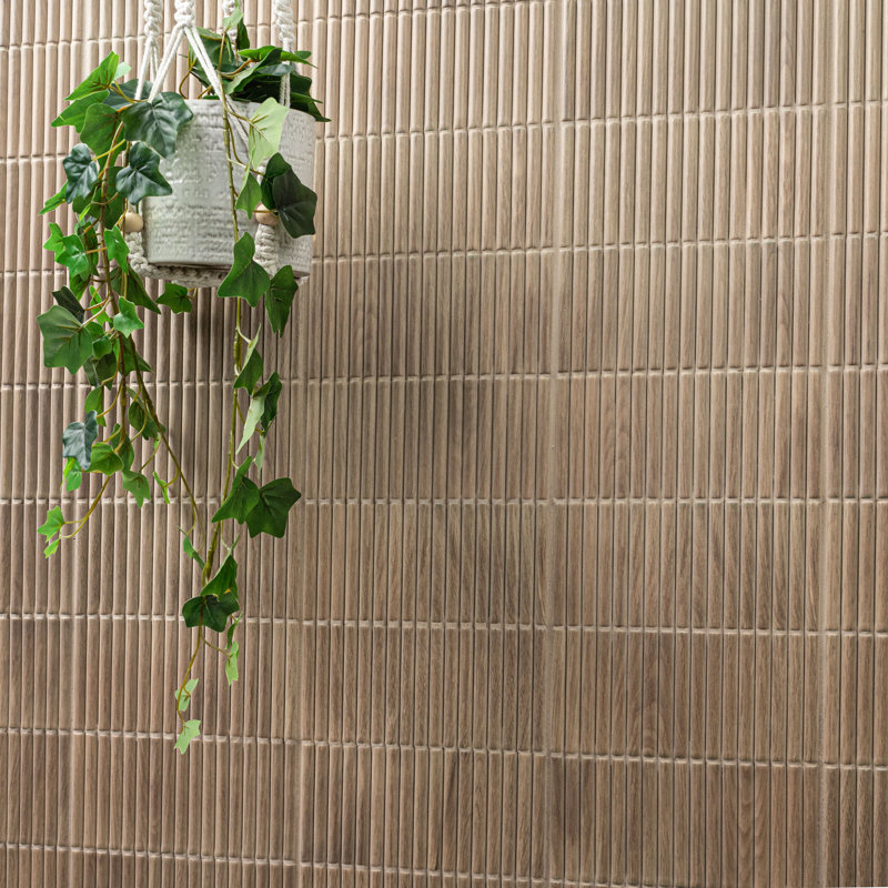 Ackland Serata Harmona 4.5 in. x 9 in. Matte Porcelain Fluted Wood Look Wall Tile, Savanna