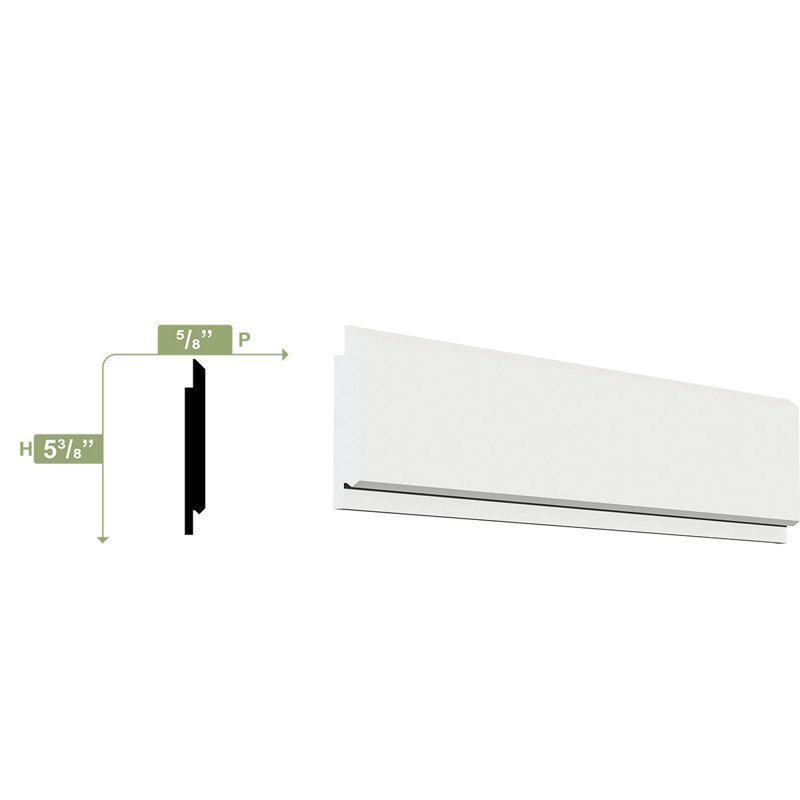 Moulure de planches Shiplap / Nickel Gap, PVC, H 5,375 po x l 96 po x P 0,625 po