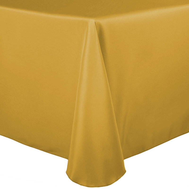 Solid Color Round Tablecloth, 120" x 72", Gold, 10
