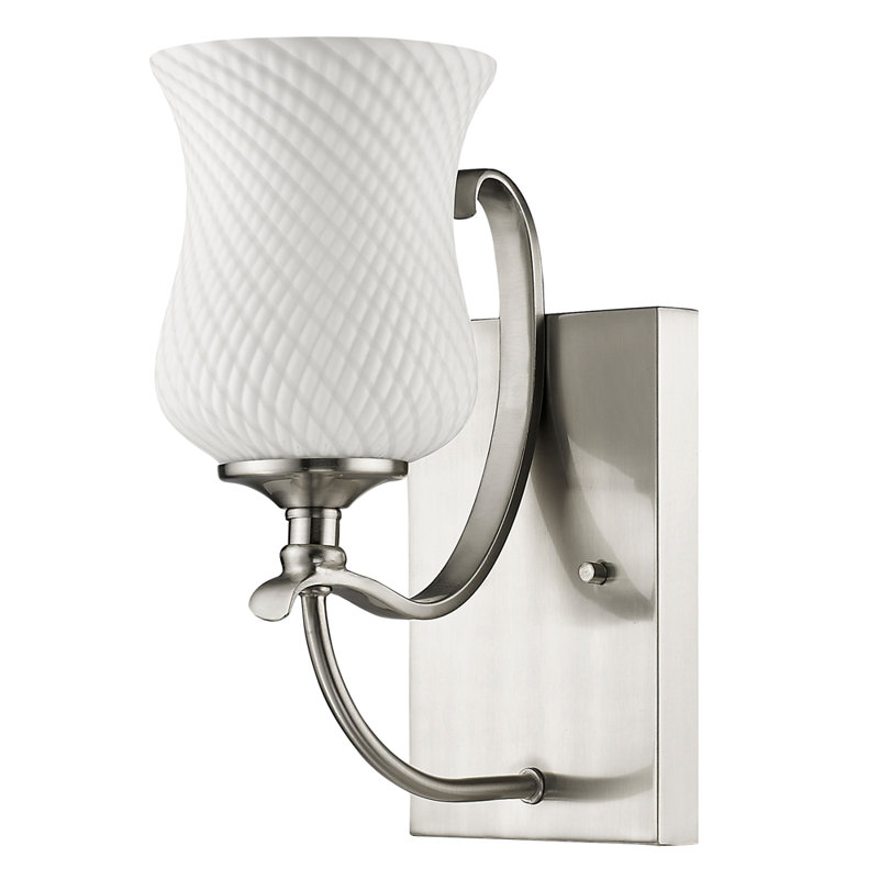 Applique pour salle de bain 1 lumières Bess, Nickel satiné