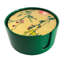 Flower Round Lacquer Coasters with Holder