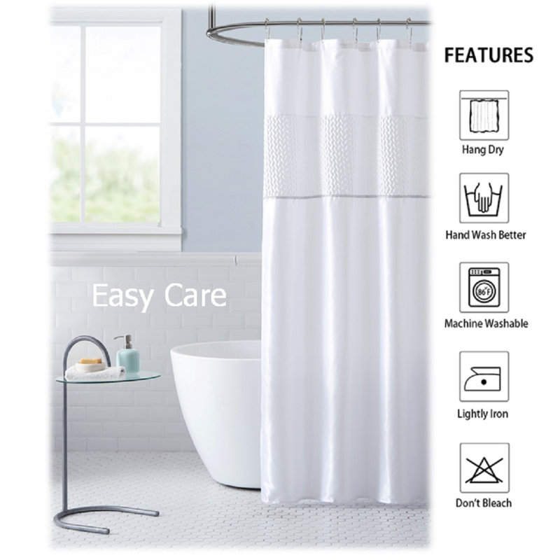 Lacie-Mia 13 Piece Polyester Shower Curtain Set