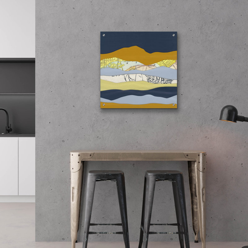 «Mountain Series 99» par Lorelle Rau, art mural en verre acrylique, 24 po x 24 po, H 24 po x l 24 po