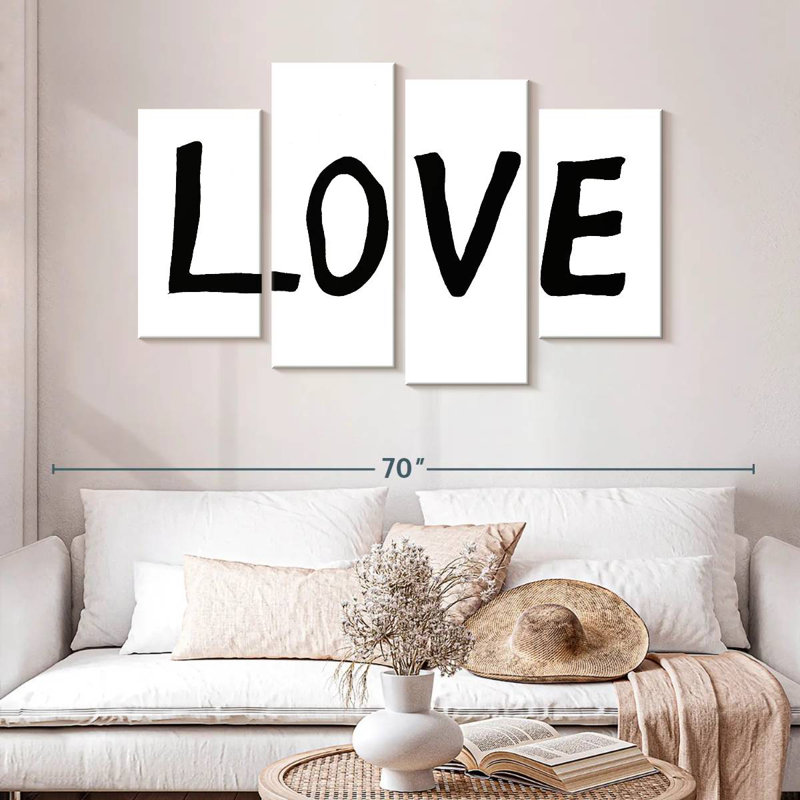 Plaque murale Kema Love BW, H 32 po x l 52 po
