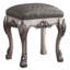 Tabouret de coiffeuse gris et blanc rétro avec siège capitonné