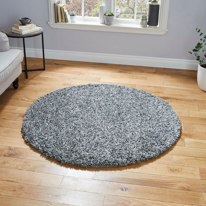 Bainbrudge area rug Machine Woven Circle Silver