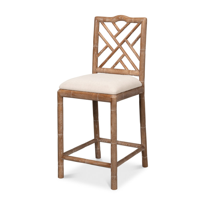 Brighton Upholstered Stool with Solid Wood Frame