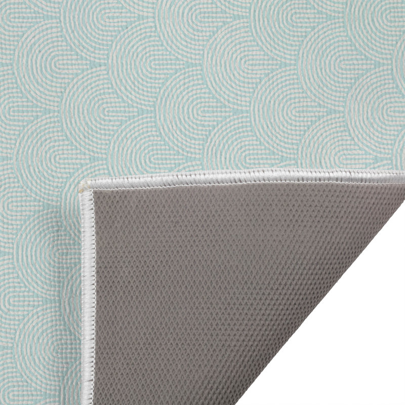 Rolling Humps Outdoor Doormat, 21" W x 34" L, Light Blue/Blue