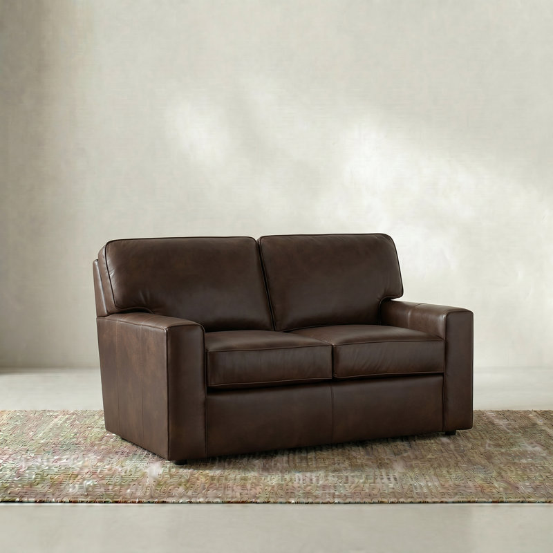 Causeuse en cuir, Cuir véritable Steamboat bois flotté