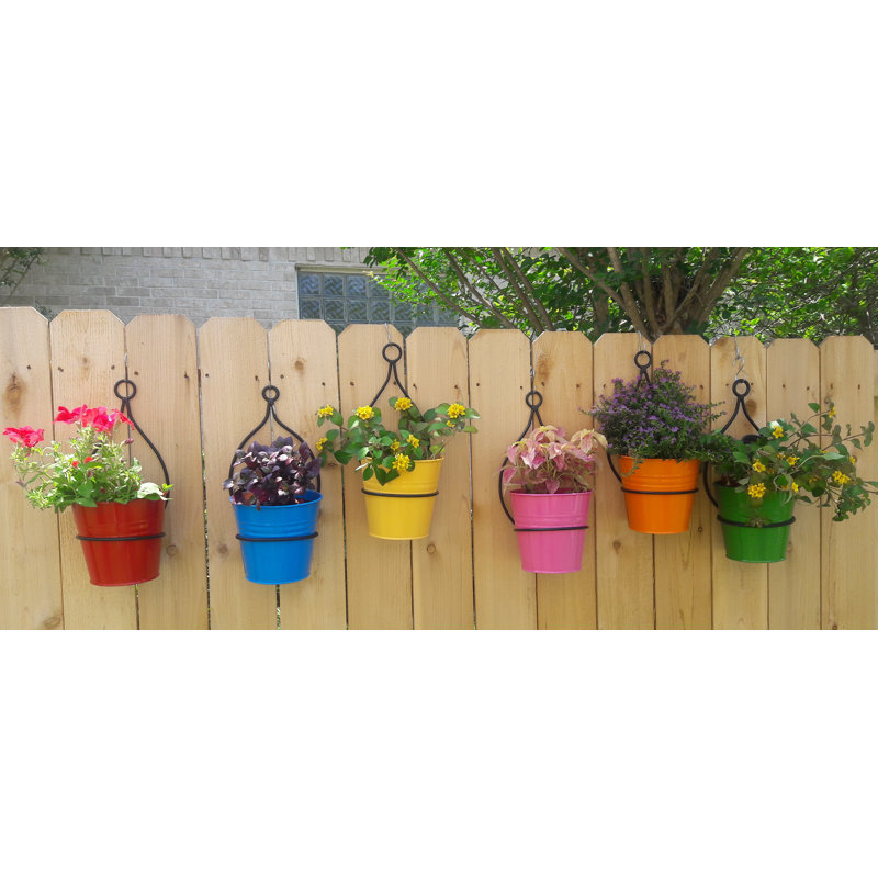 Rehobeth Metal Railing Planter, Red, 4