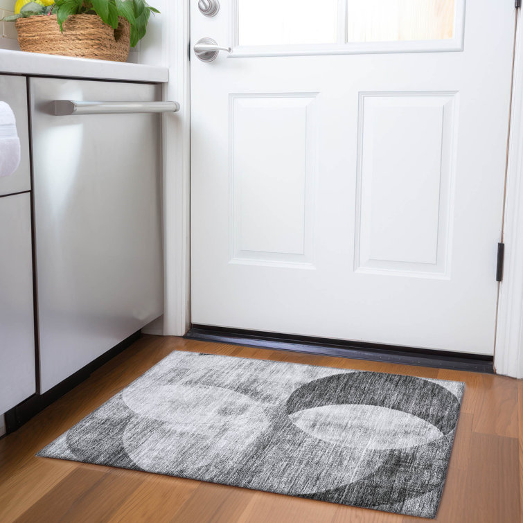 Machine Washable Indoor/Outdoor Cicel ACN1140 Gray Rug