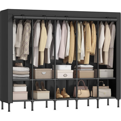 Wardrobe Closet, 83.5 Inch Large Capacity Portable Closet, Clothing Rack, 25 Mm Dia,Thick Steel Tubes, Clothes Organizer With Fabric Cover, 5 Hanging
