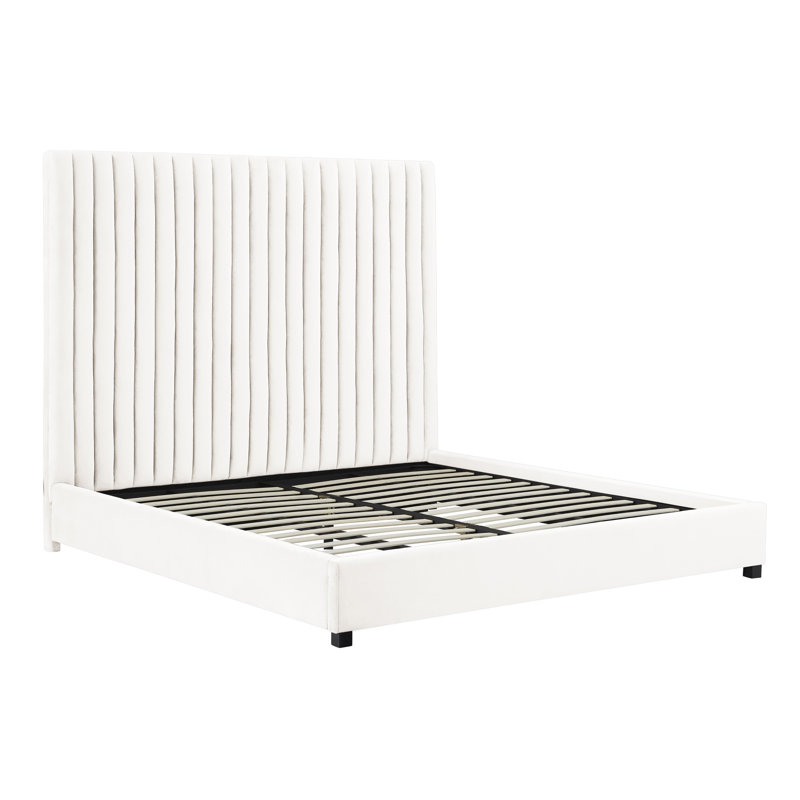 Arabelle White Velvet Bed In UK, Super King (6')